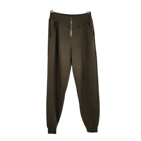 Alo Yoga Women's Slick Zip Front Brown Pockets Jogger Sweatpants Size Medium - Picture 1 of 3